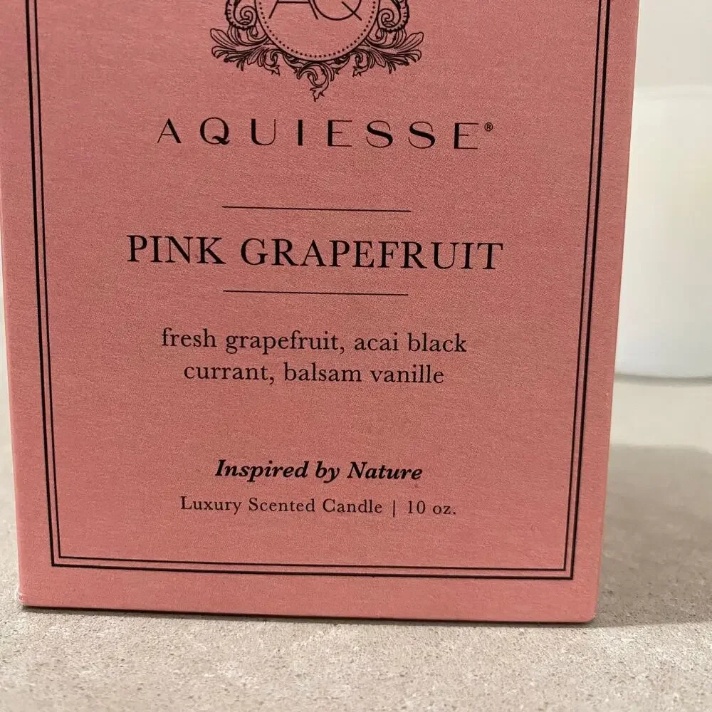 Aquiesse PINK GRAPEFRUIT Soy Wax Candle 10 oz 90 Hours NEW